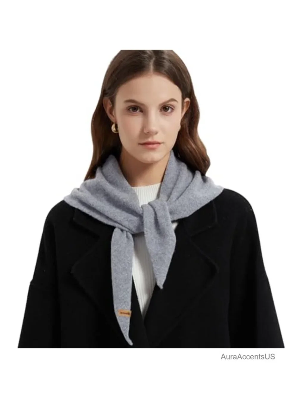 100% Merino Wool Triangle Scarf Women Winter Knit Neck Warmer Multi-Way Styling